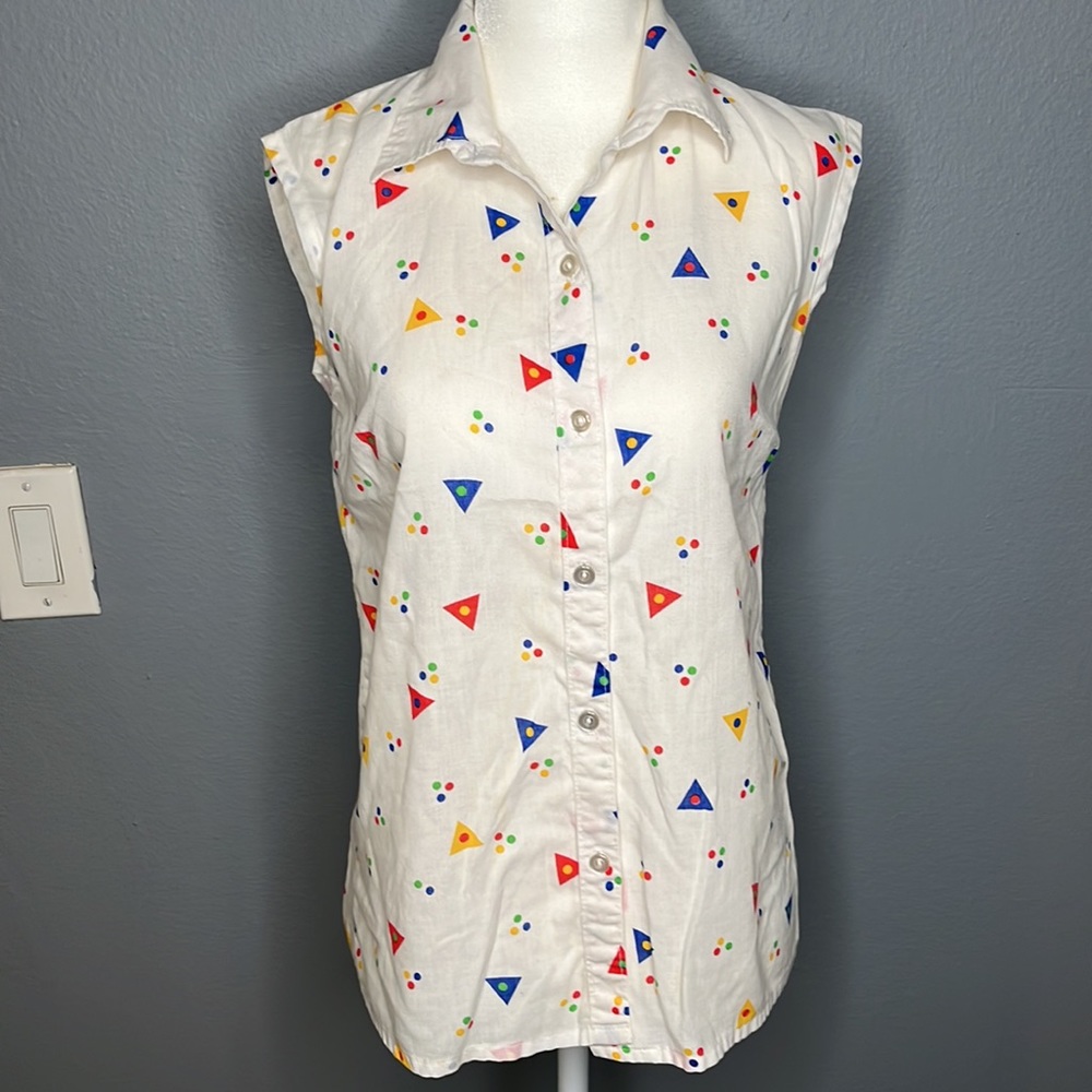 Vintage 1980’s Trend Set button up tank top